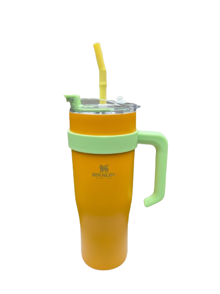 Vaso Stanley amarillo con bombilla