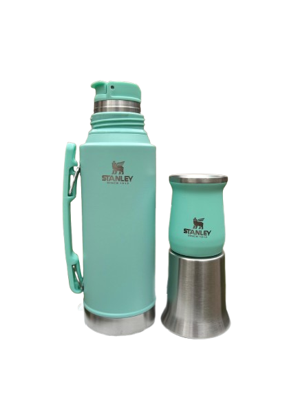 Termo Stanley verde aqua con mate