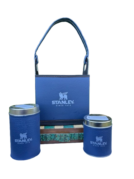 Matera Stanley azul con yerbero y azucarero